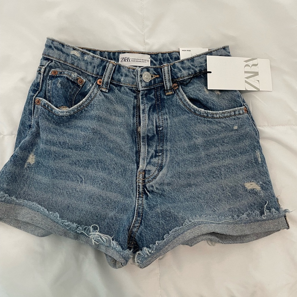 Zara denim high waisted shorts